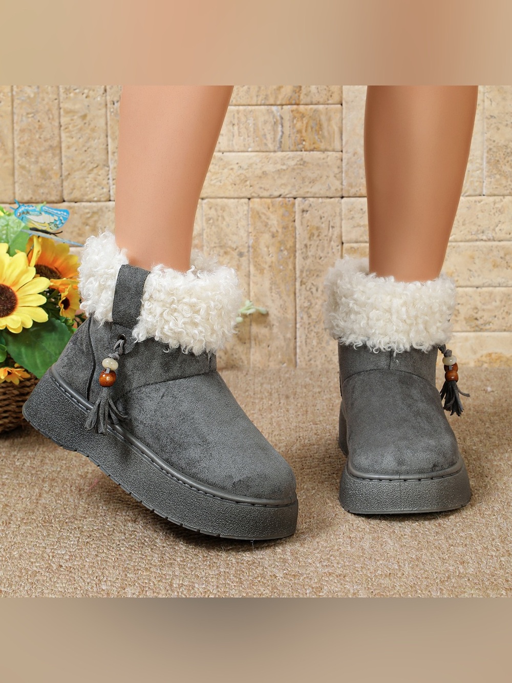 Round Toe Platform Boots - Picture 9 of 12